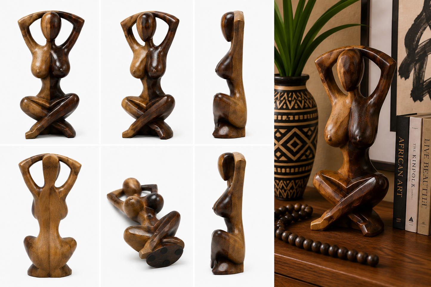 Feminine grace Hand-Carved Sculpture