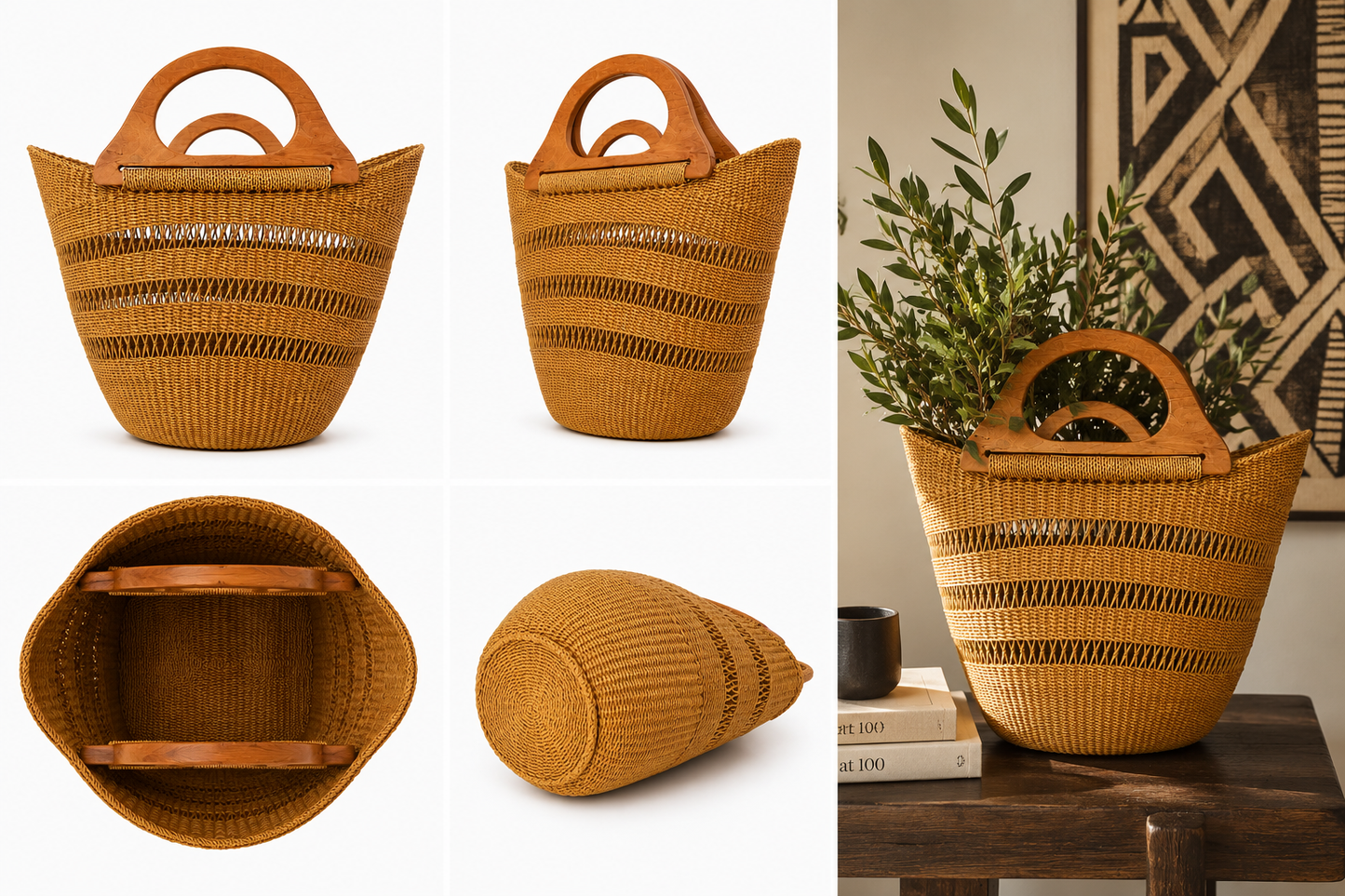 Savannah Open-Weave Tote | Handmade Ghana Basket