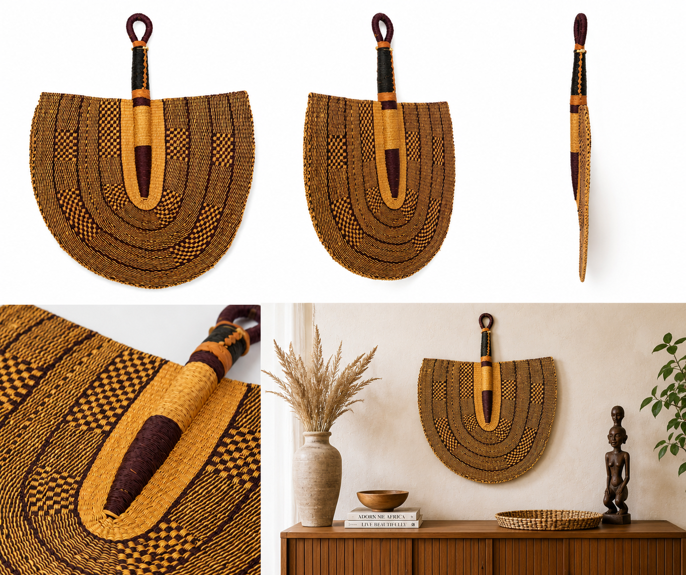 Handwoven Ghanaian Wall Fan – Heritage Check
