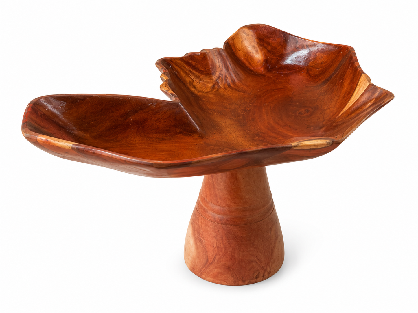 Hand-Carved Mahogany Africa Bowl