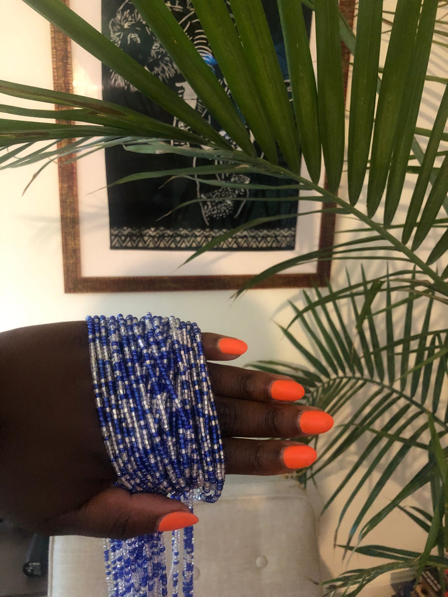 Blue + Silver Waistbeads