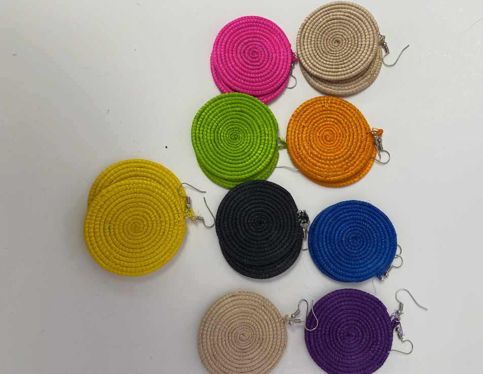 Hand Woven Round Earrings