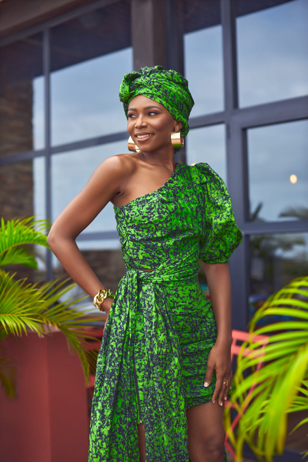 Batik Knotted Top and Skirt Co Ord