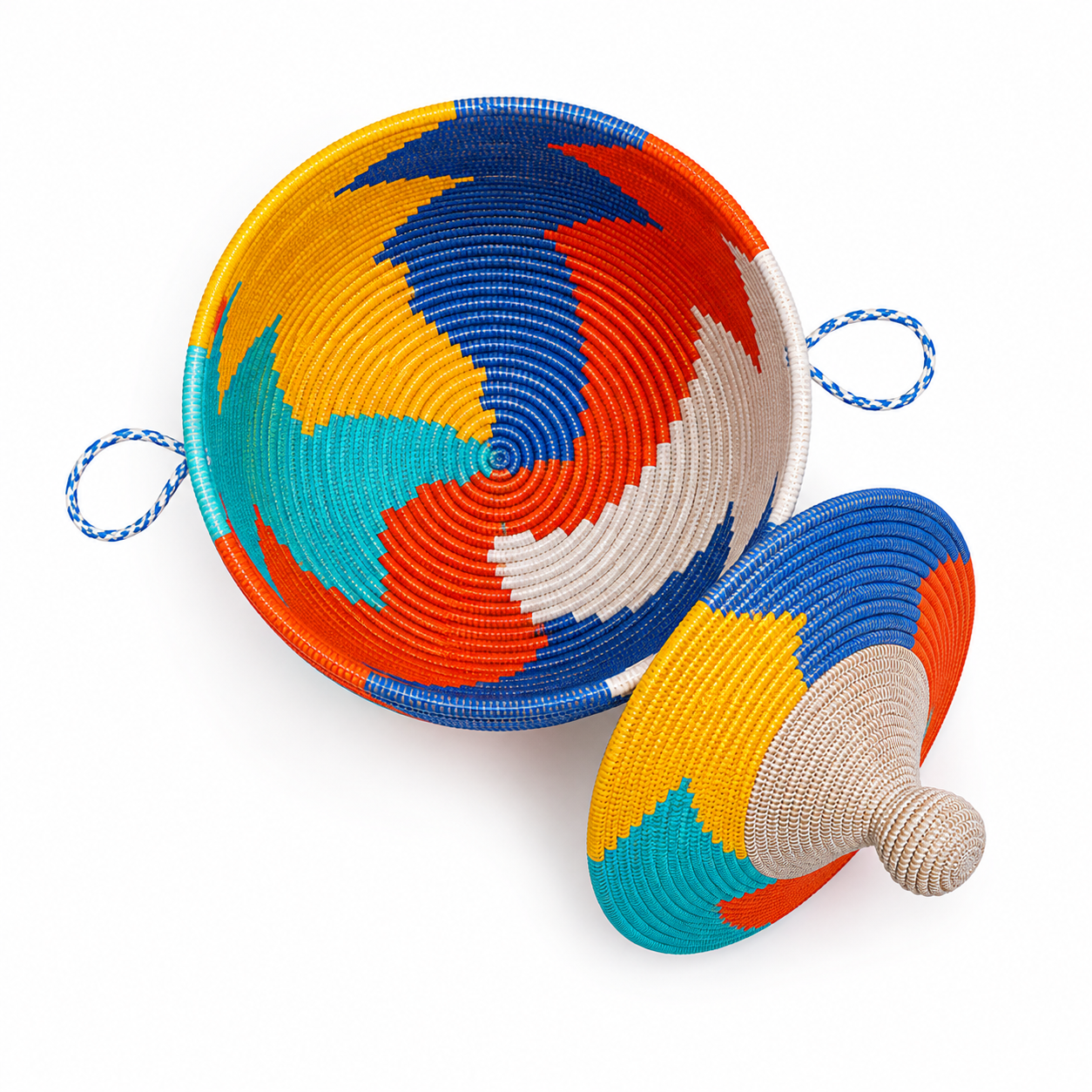 The Dakar Play Basket | Multicolor Handwoven Lidded Storage Basket — Made in Senegal