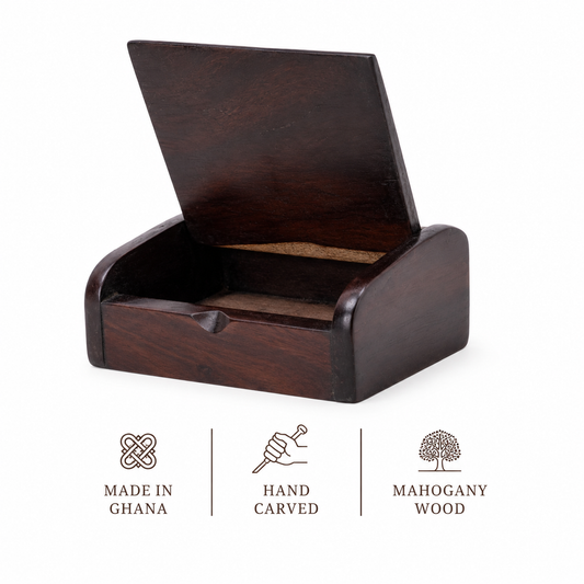 Hand-Carved Mahogany Jewelry & Keepsake Box