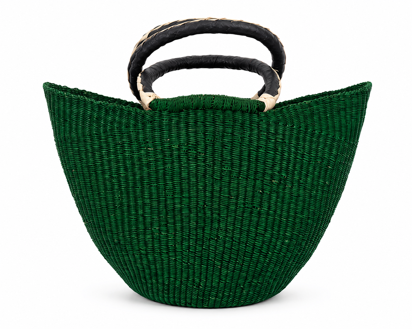 Emerald Market Tote | Handwoven Ghanaian Basket Bag