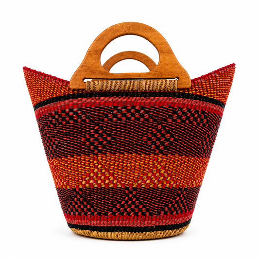 Sunset Kente Tote | Handwoven Ghanaian Statement Bag
