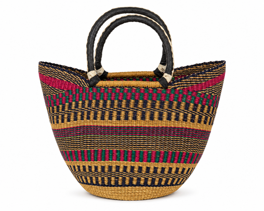 Sunset Market Tote | Colorful Handwoven Ghana Basket Tote