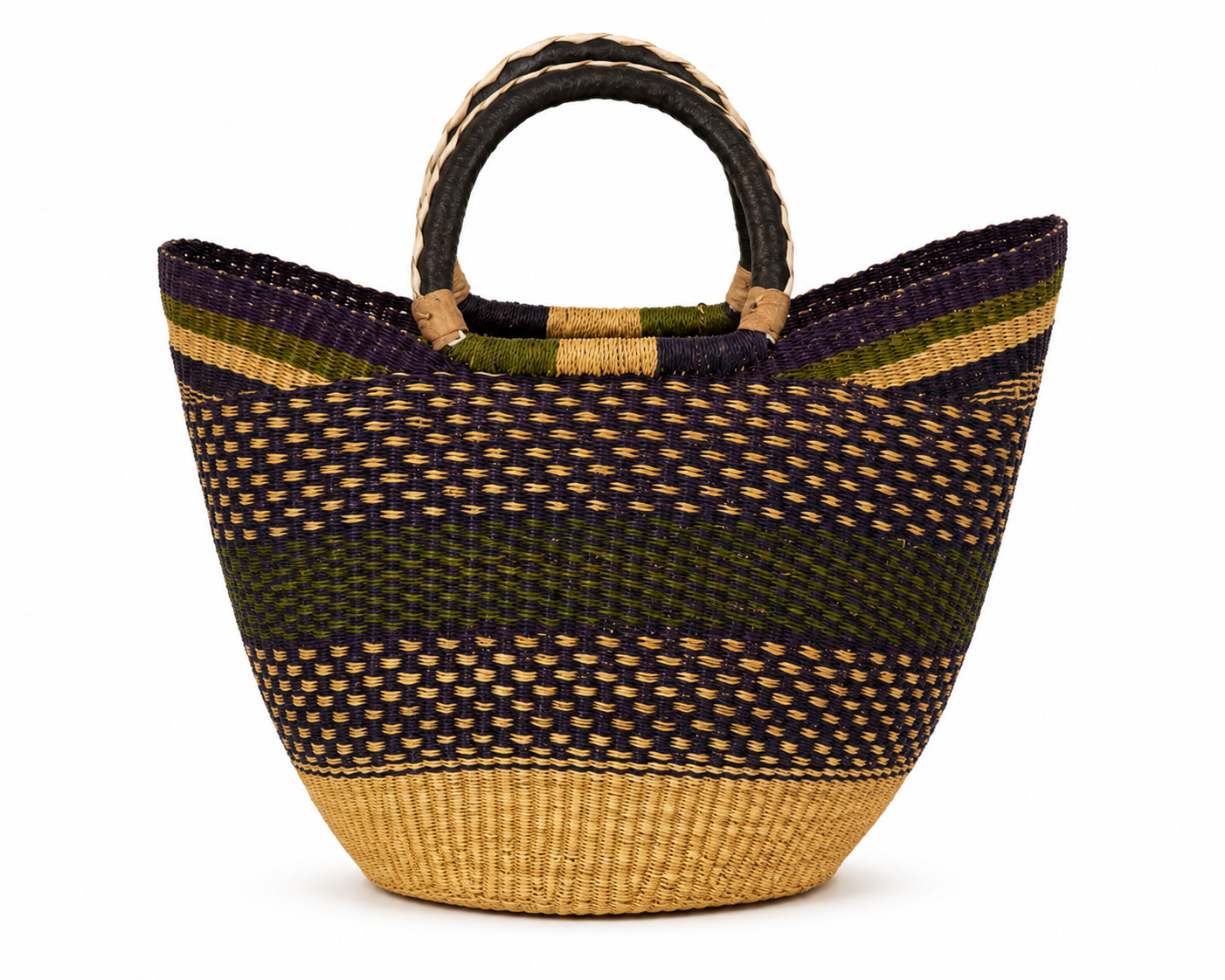 Savannah Olive Market Tote | Handwoven Ghana Basket Tote