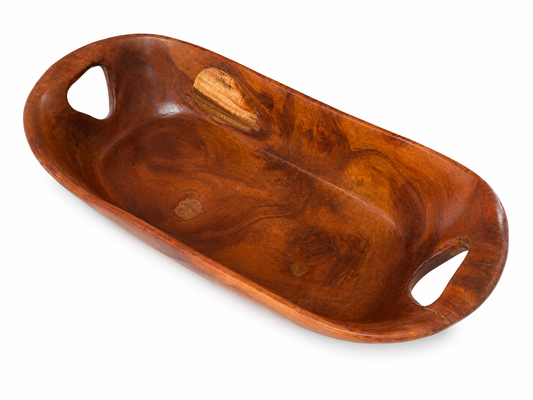Hand-Carved Mahogany Harvest Bowl | Ghanian Artisan Home Decor