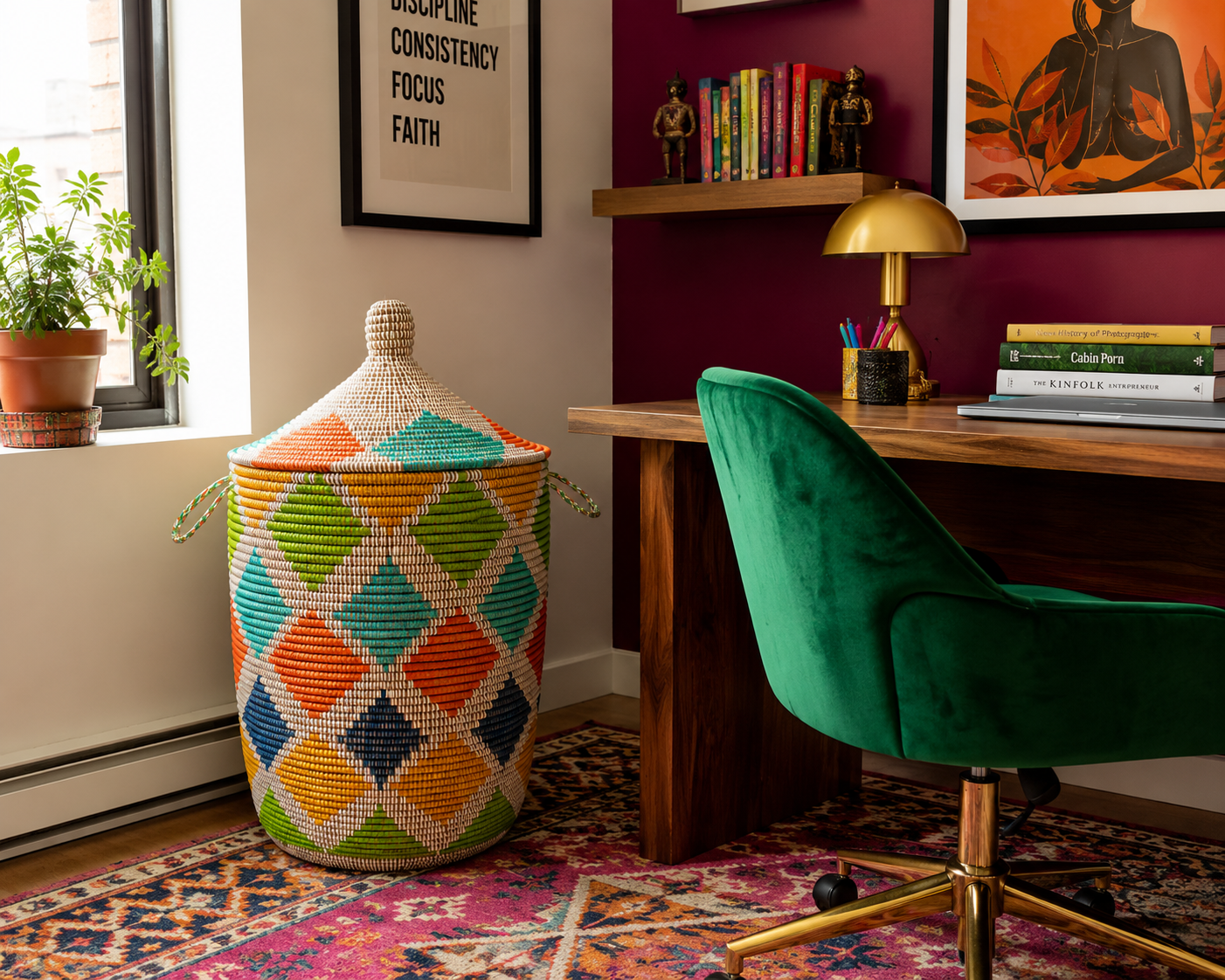 The Dakar Joy Basket | Multicolor Handwoven Lidded Basket — Made in Senegal