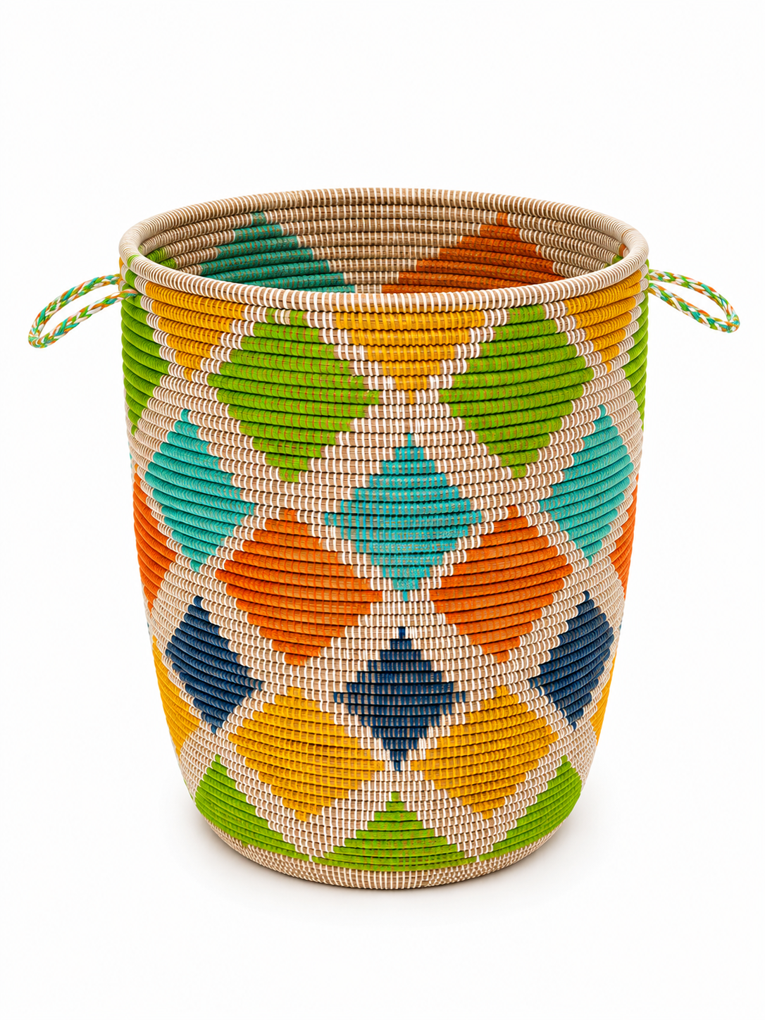 The Dakar Joy Basket | Multicolor Handwoven Lidded Basket — Made in Senegal