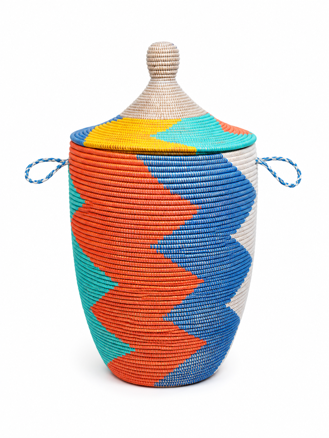 The Dakar Play Basket | Multicolor Handwoven Lidded Storage Basket — Made in Senegal
