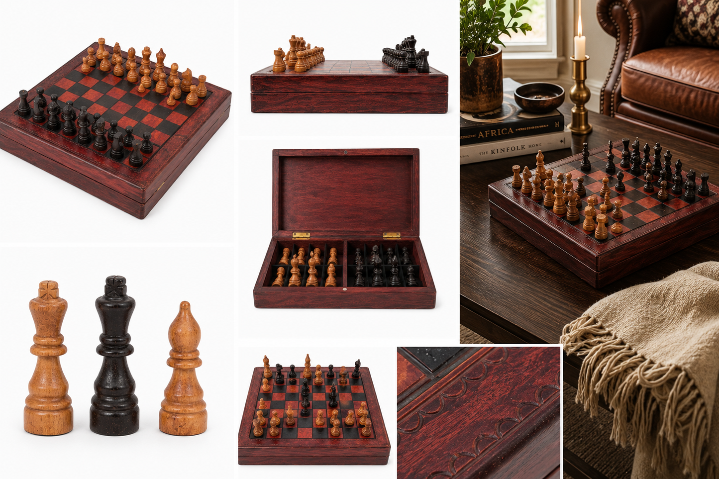 Hand-Carved Ghanaian Chess Set