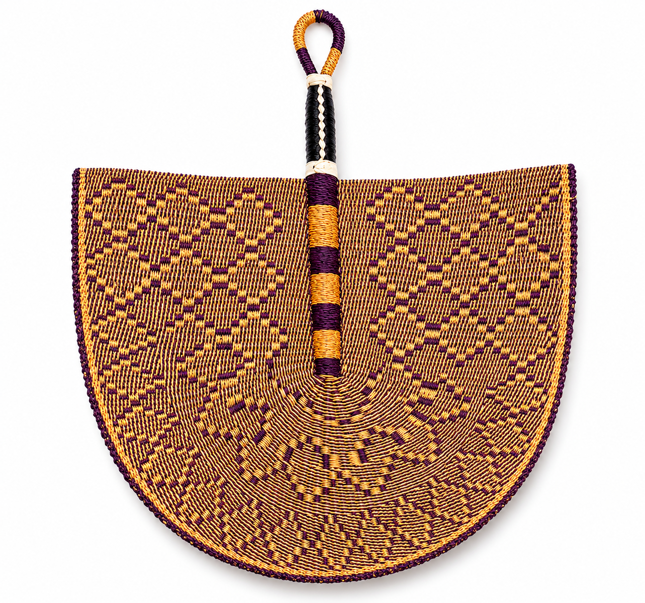 Handwoven Ghanaian Wall Fan – Earth & Ebony