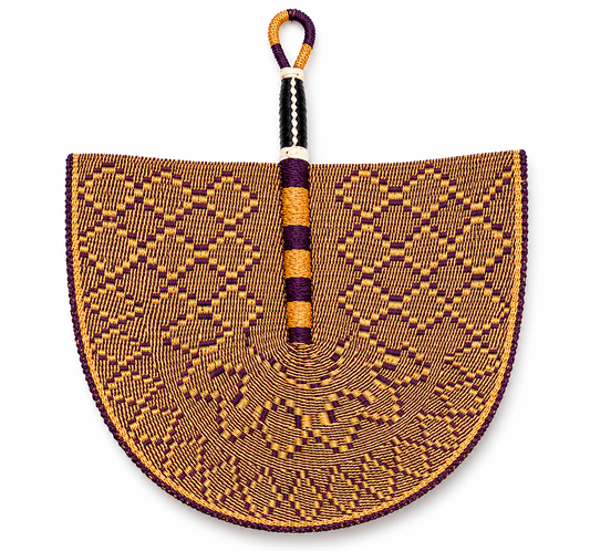 Handwoven Ghanaian Wall Fan – Earth & Ebony