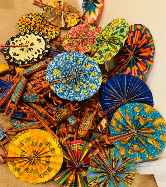 Handmade Wax Print Hand Fan
