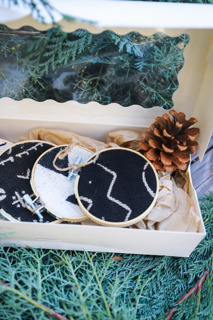 Authentic African Mudcloth Ornament Set