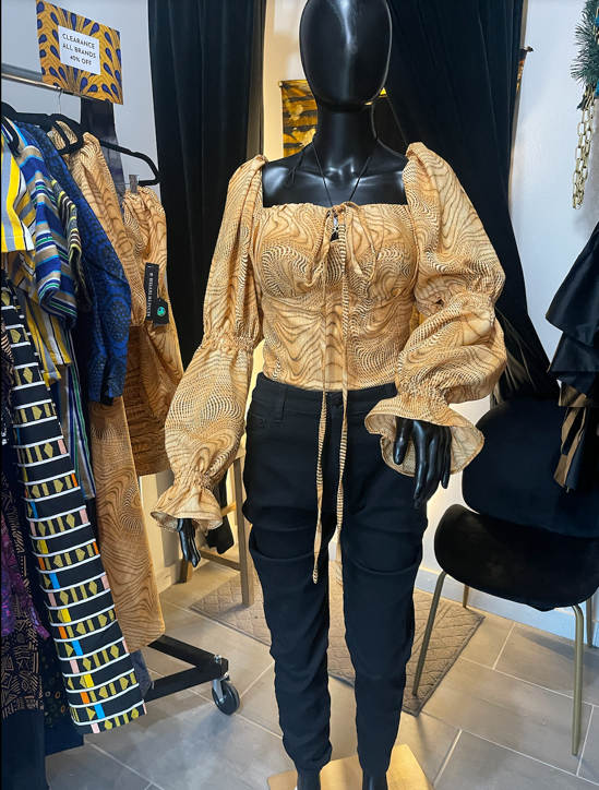 Corset Bell Sleeve Blouse