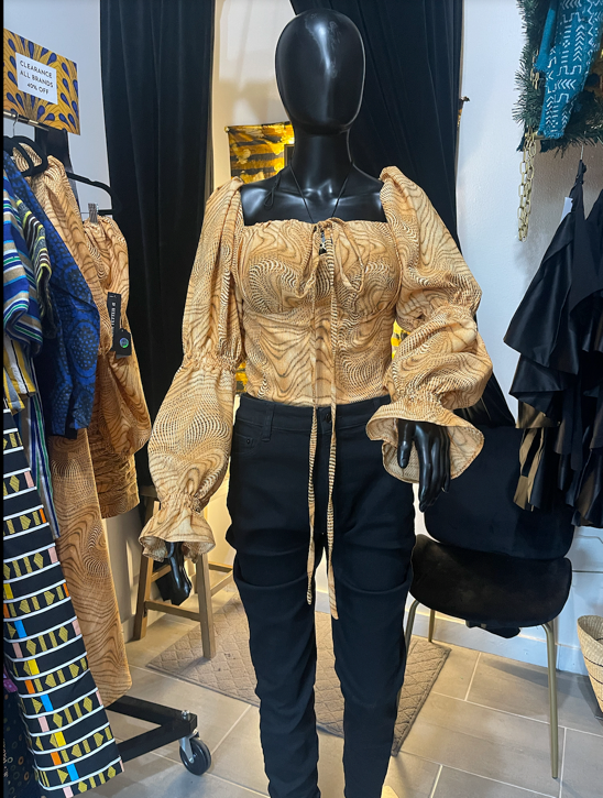 Corset Bell Sleeve Blouse