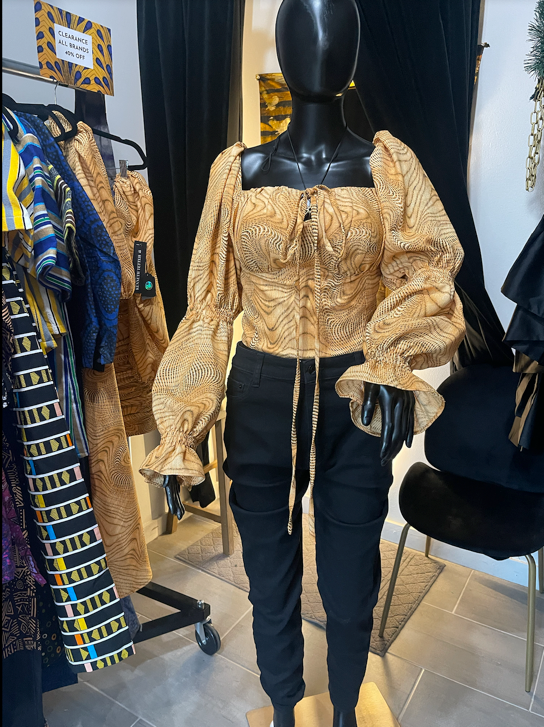 Corset Bell Sleeve Blouse